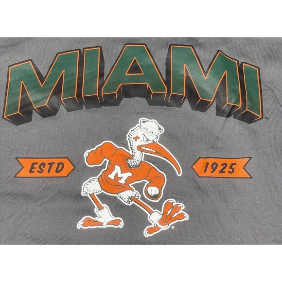 Adidas Miami Hurricanes Hoodie Gray Size XL Zip Front Pocket NWOT - Picture 3 of 11